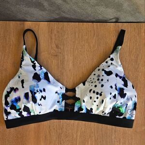 Calia Underwood DICKS White & Color Splash SMALL Ladder Swim Top Womens Like New